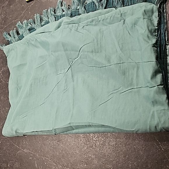 Final ! One Opalhouse jungalow dark teal aqua fringe pillow sham standard - Picture 5 of 8